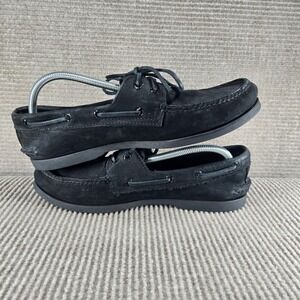 Sperry Mens 11in Insole Black Suede Authentic Original Boat Shoes Loafers